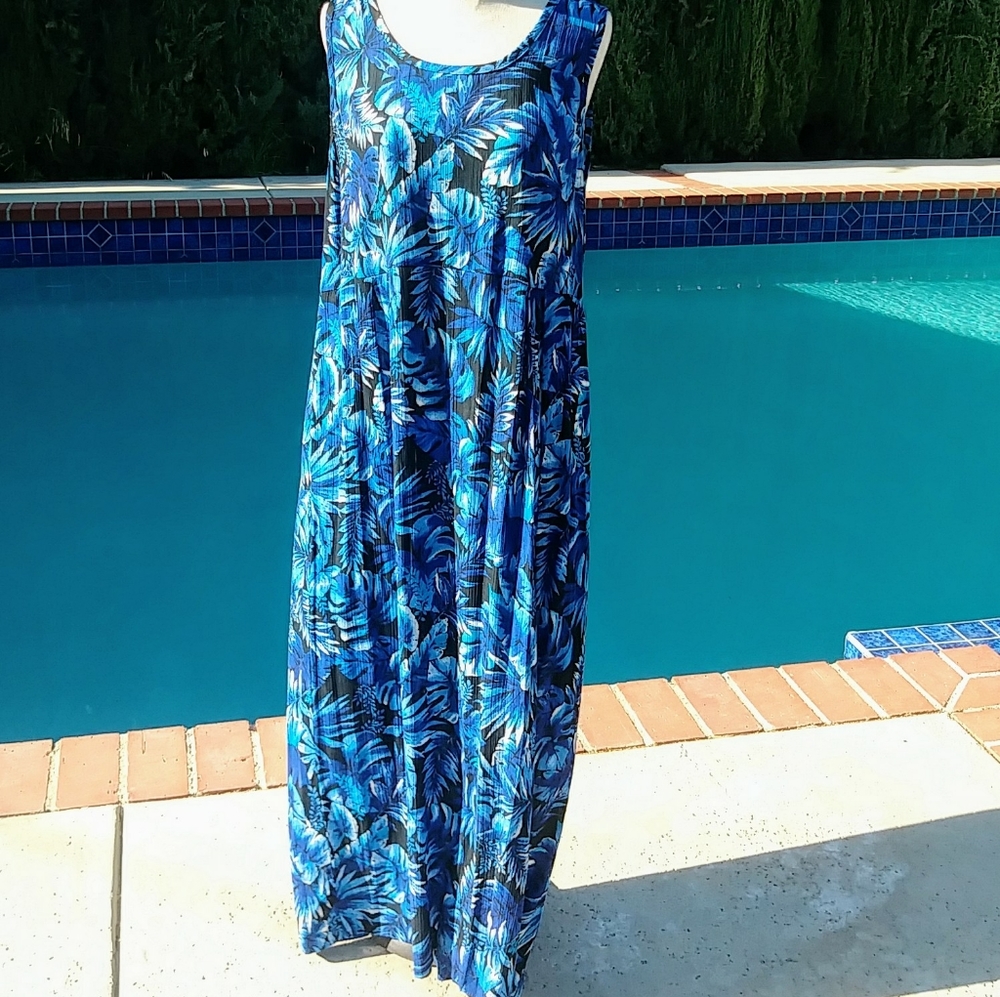 Blue rayon sundress size 11/12 by All That Jazz